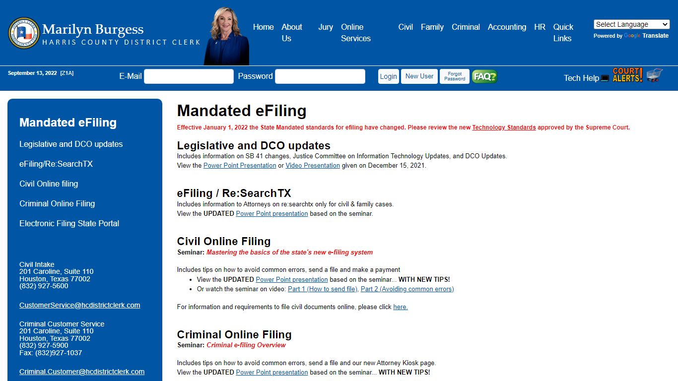 Office of Harris County District Clerk - Marilyn Burgess | EFiling